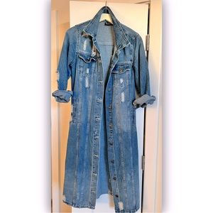 Womens Denim Jean Coat Jacket / S